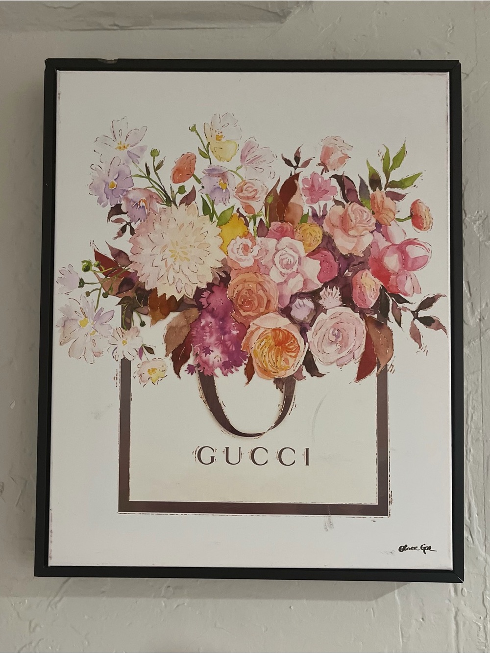 Floral Gucci Shopping Bag Wall Art